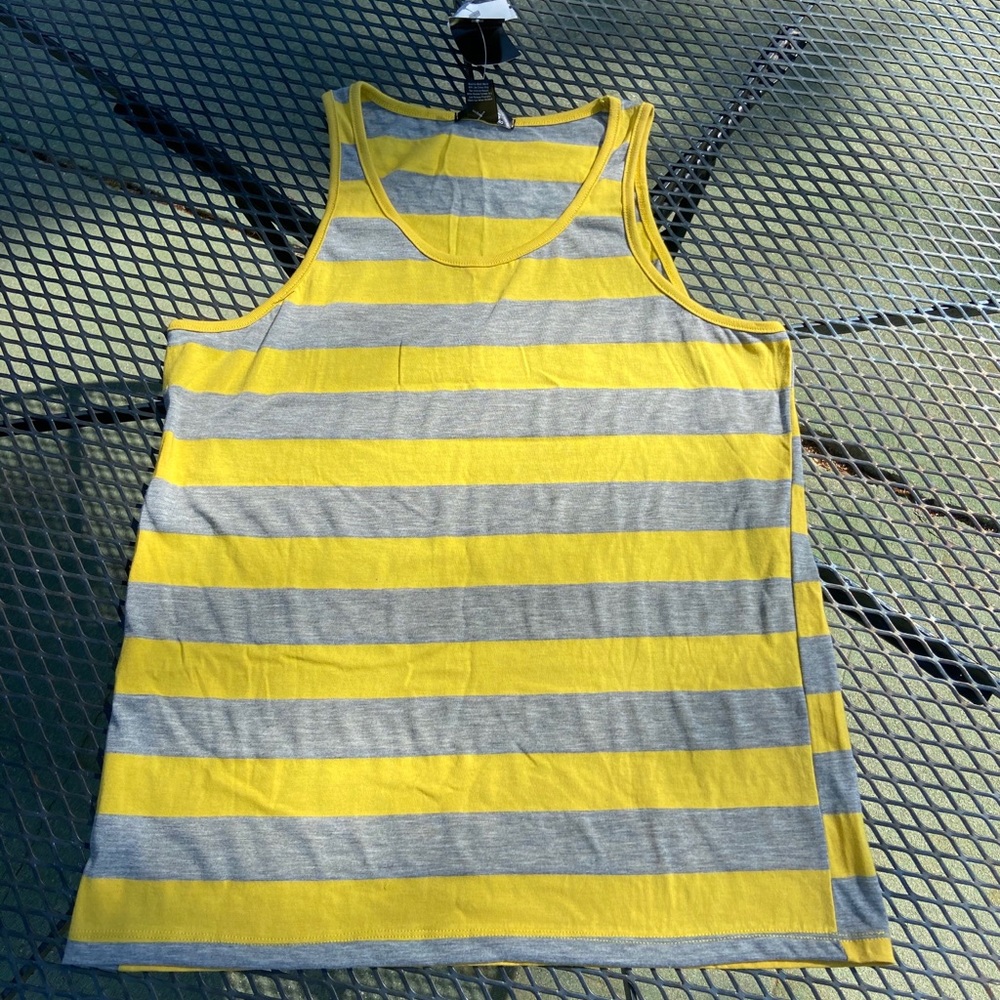 Thick Striped OLDIES (grey/ yellow) Tank